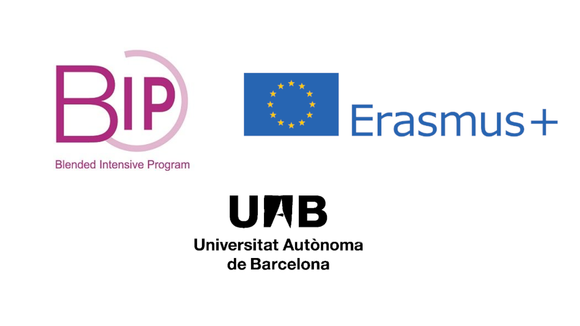Logos de BIP, Erasmus + i UAB